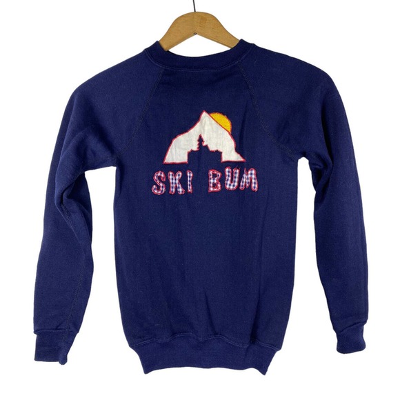 Vtg Kids Skiing Sweatshirt Medium Ski Bum Discus Brand Medium 10 12 Boys Girls